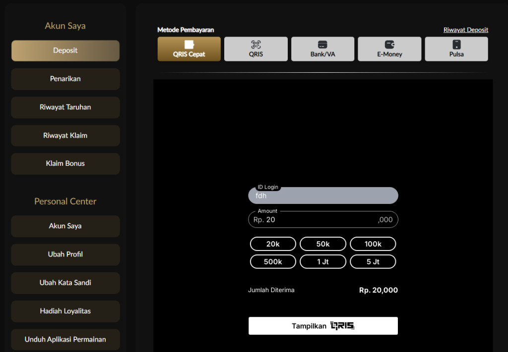 Top Up untuk Memulai Akun Anda